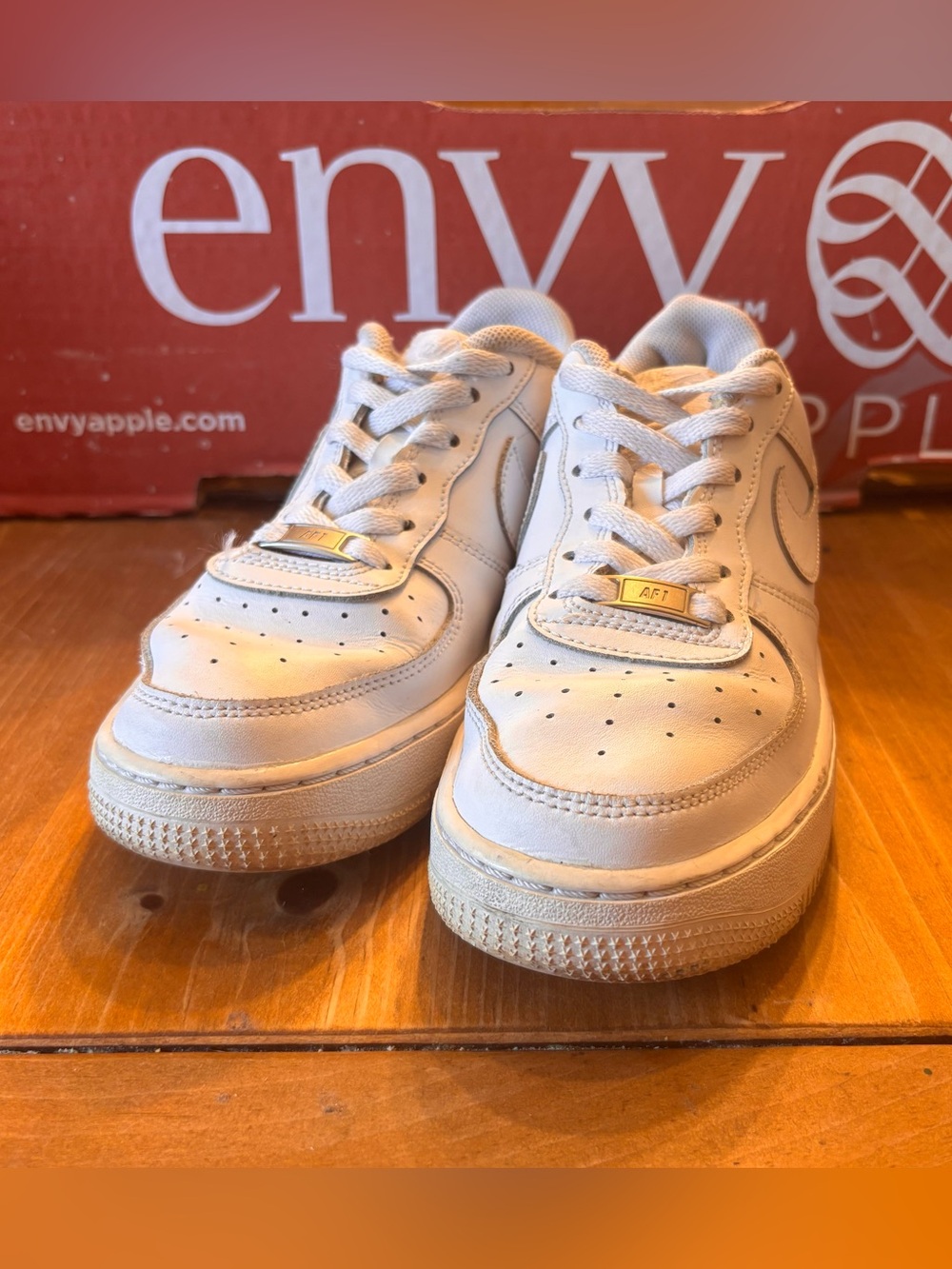 Nike youth Air Force 1 low sneakers triple white 314192-117